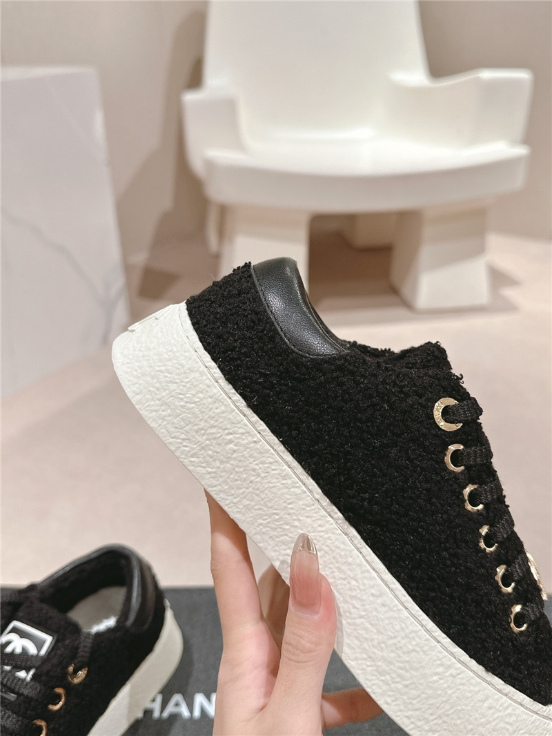 Ch**el wool low top sneakers black