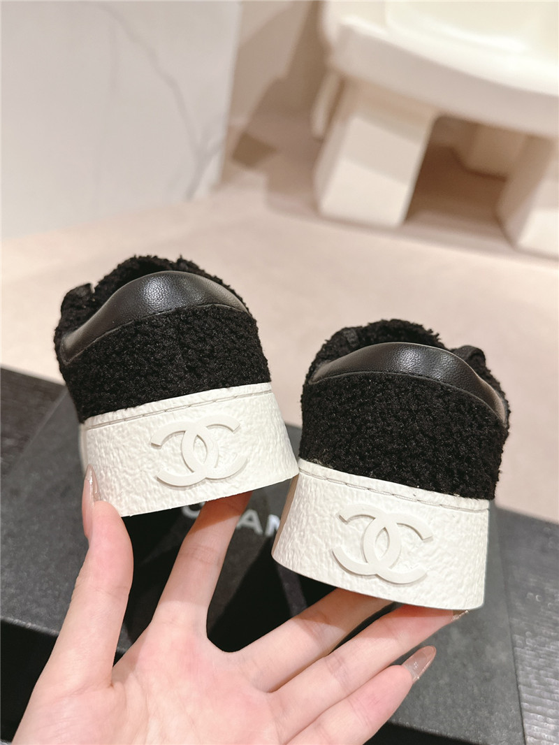 Ch**el wool low top sneakers black