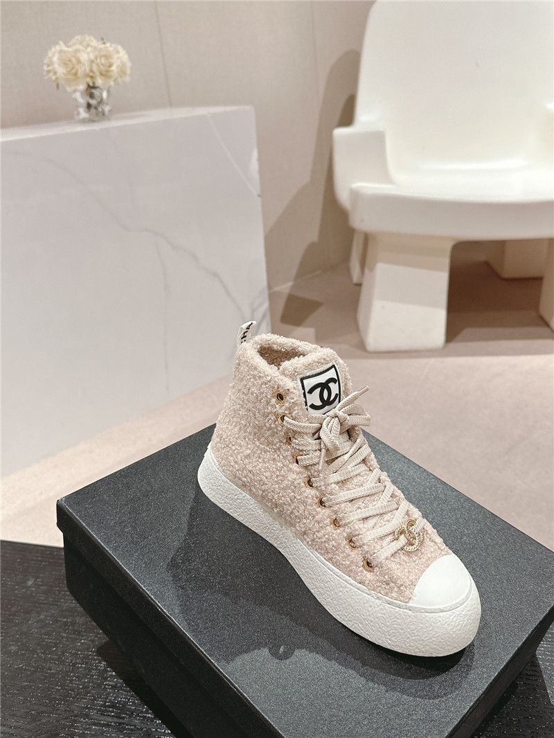 Ch**el high top sneakers beige