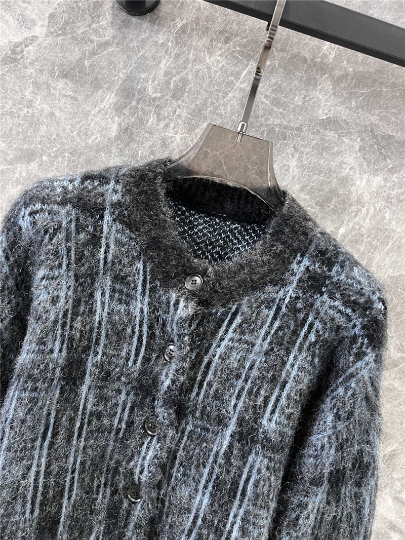 A1exa*der wang plaid mohair cardigan grey