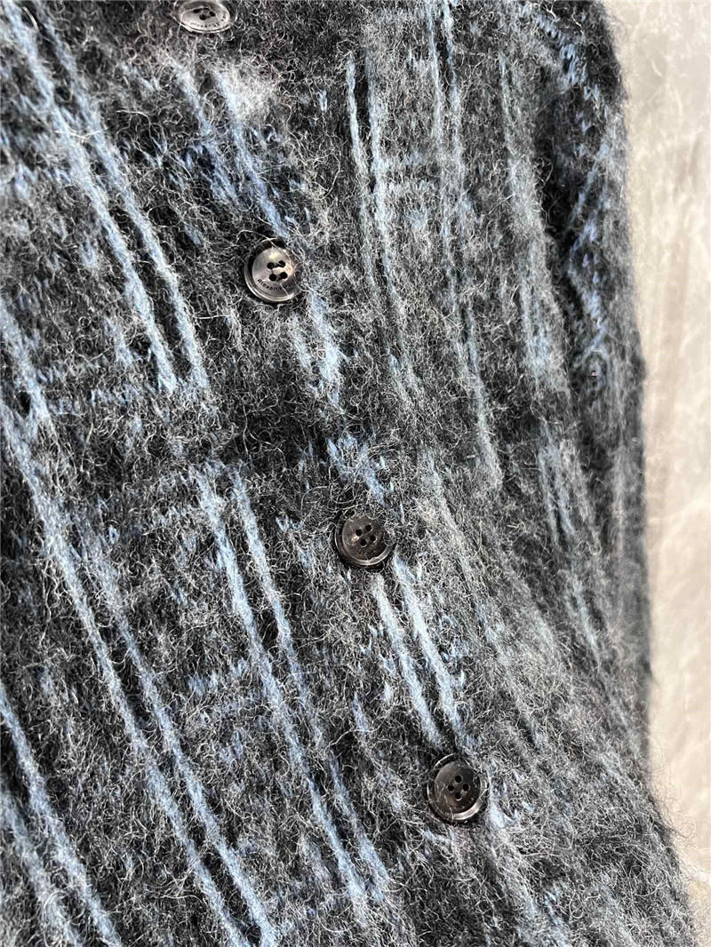 A1exa*der wang plaid mohair cardigan grey