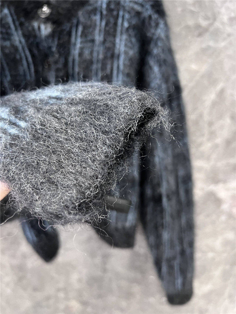 A1exa*der wang plaid mohair cardigan grey