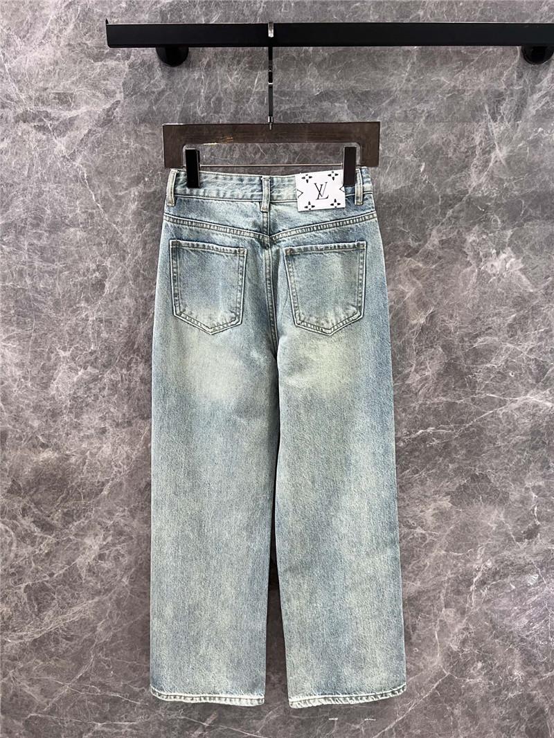 l0vis Vvtt0n lv rhinestone denim trousers