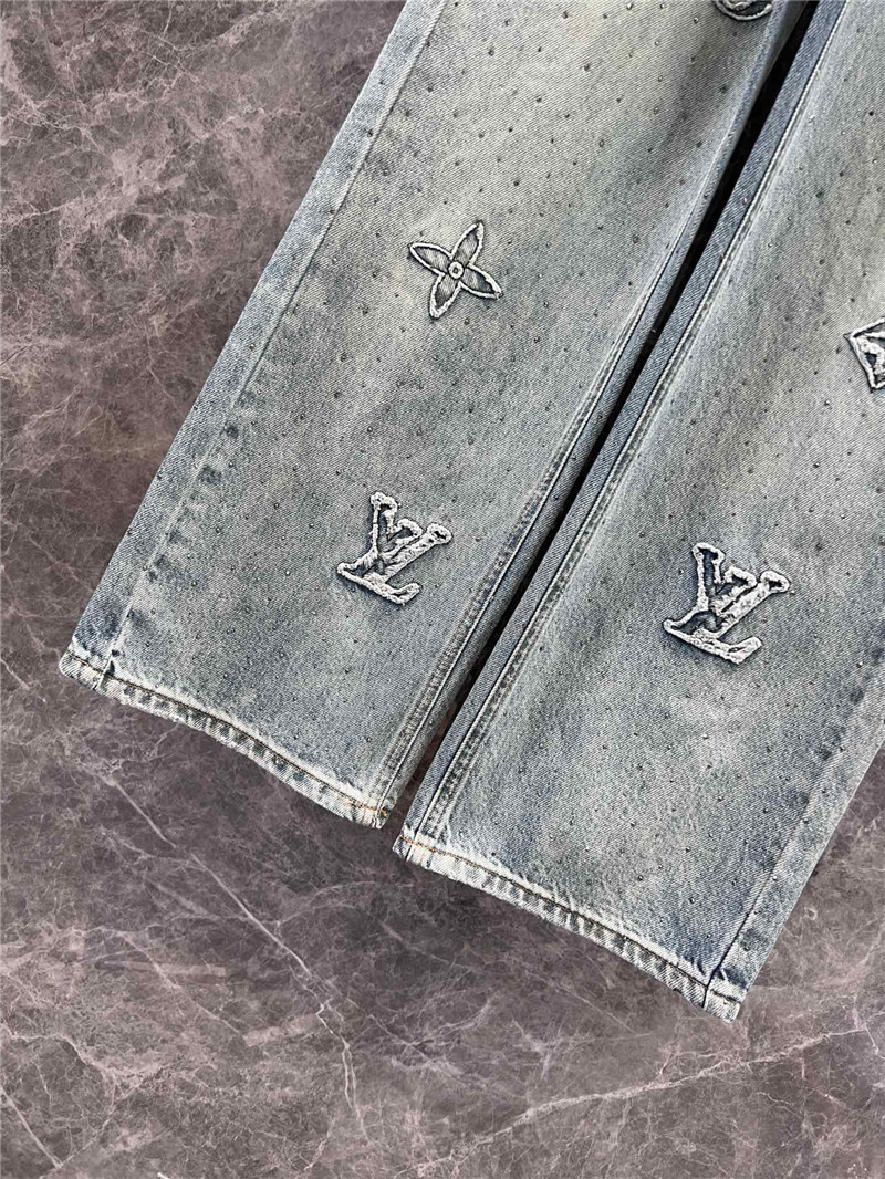 l0vis Vvtt0n lv rhinestone denim trousers