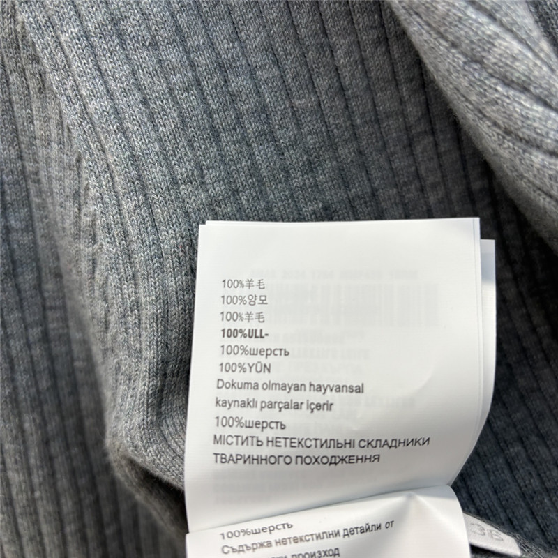 Miu Miu Ribbed-Knit Wool Sweater Grey