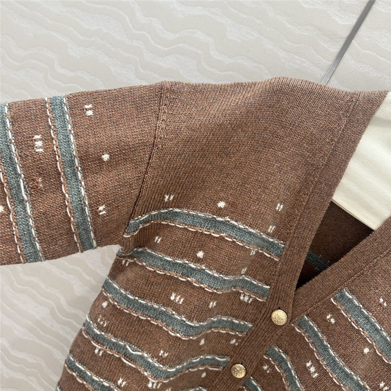 Ch**el striped cashmere coat