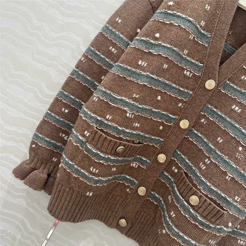 Ch**el striped cashmere coat