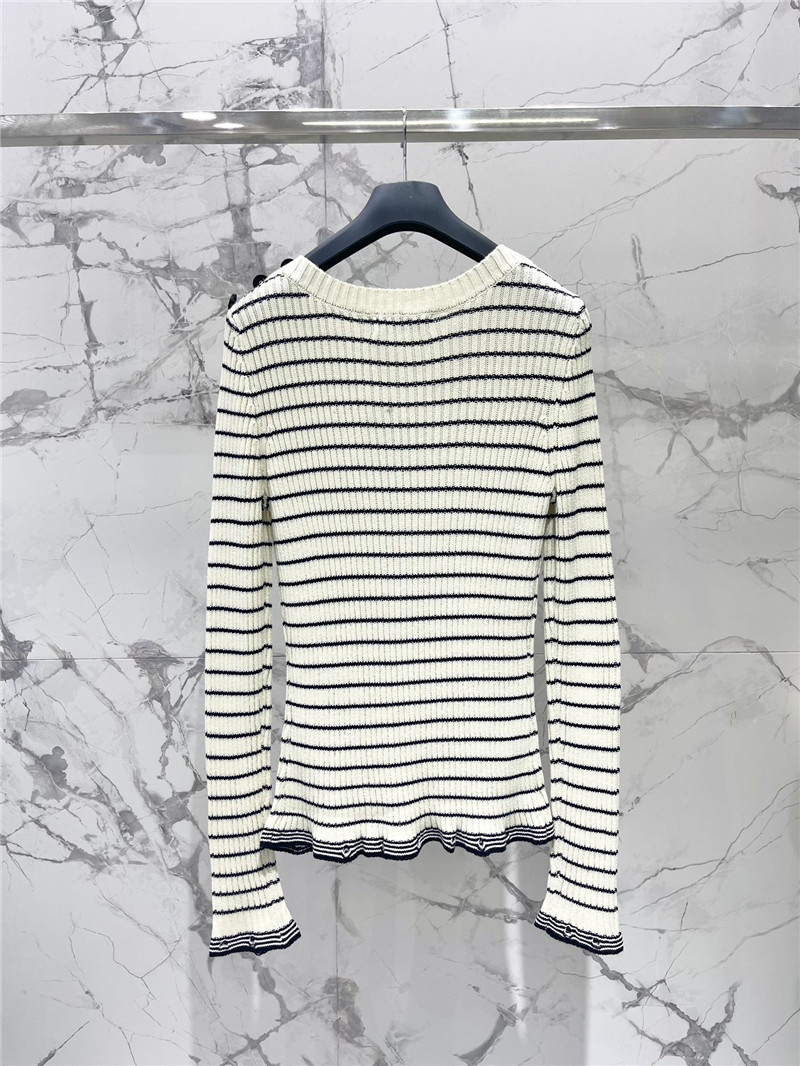 D10r marinière ribbed cotton knit sweater white