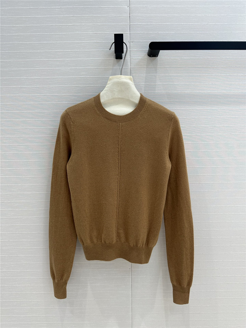 Sa1nt Lau*nt brown cashmere turtleneck sweater
