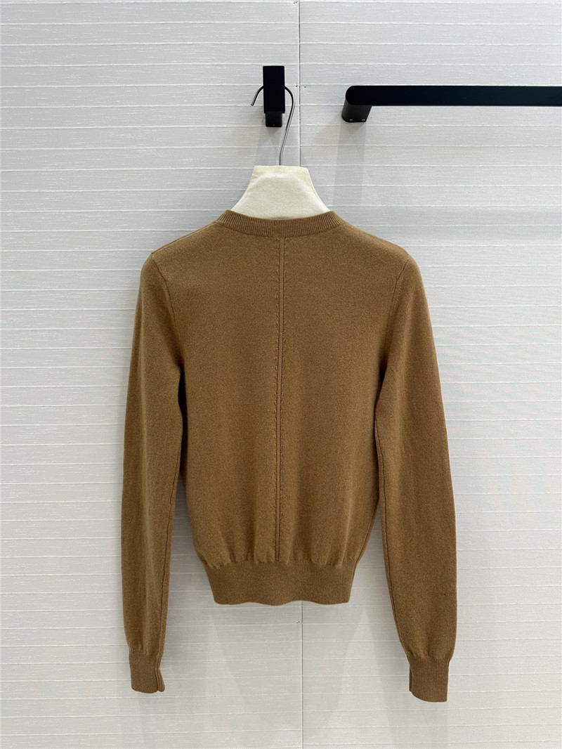 Sa1nt Lau*nt brown cashmere turtleneck sweater