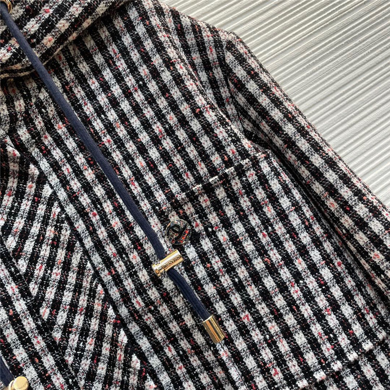 Ch**el plaid hooded jacket