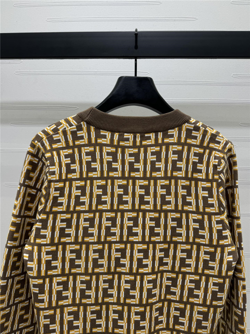 F**di monogram v-neck cardigan brown