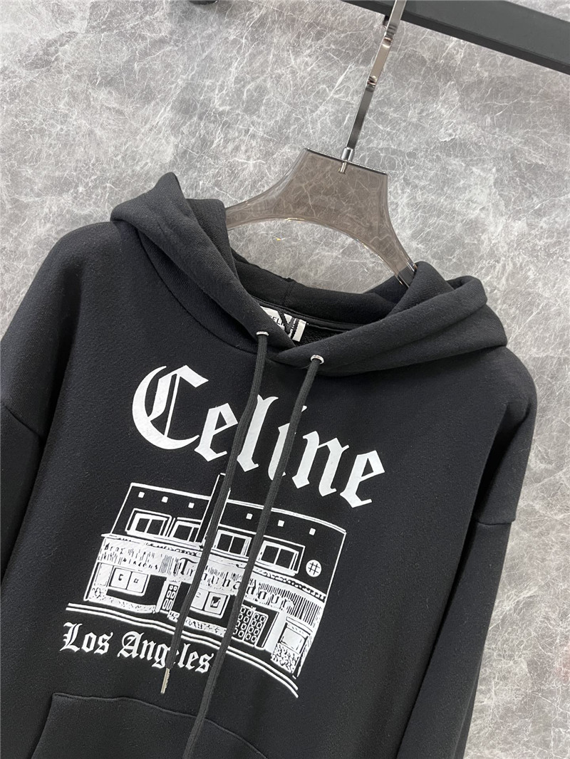 Ce1i*e printed cotton hoodie black