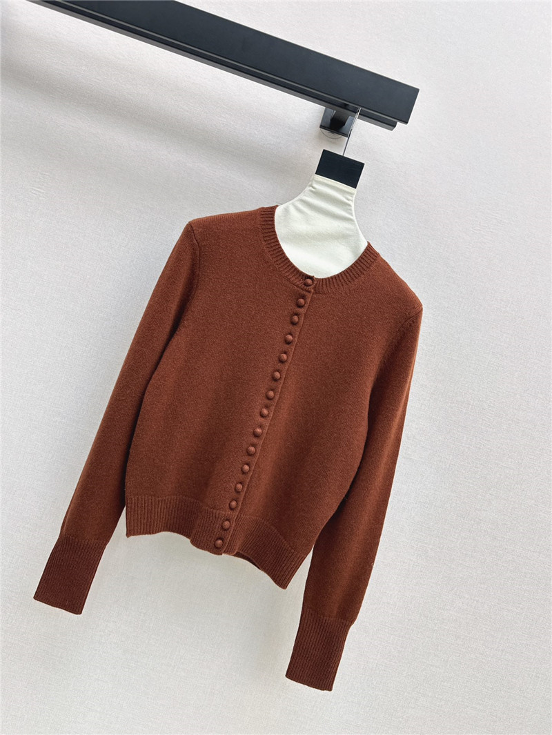 Pra*a triangle logo wool cardigan brown