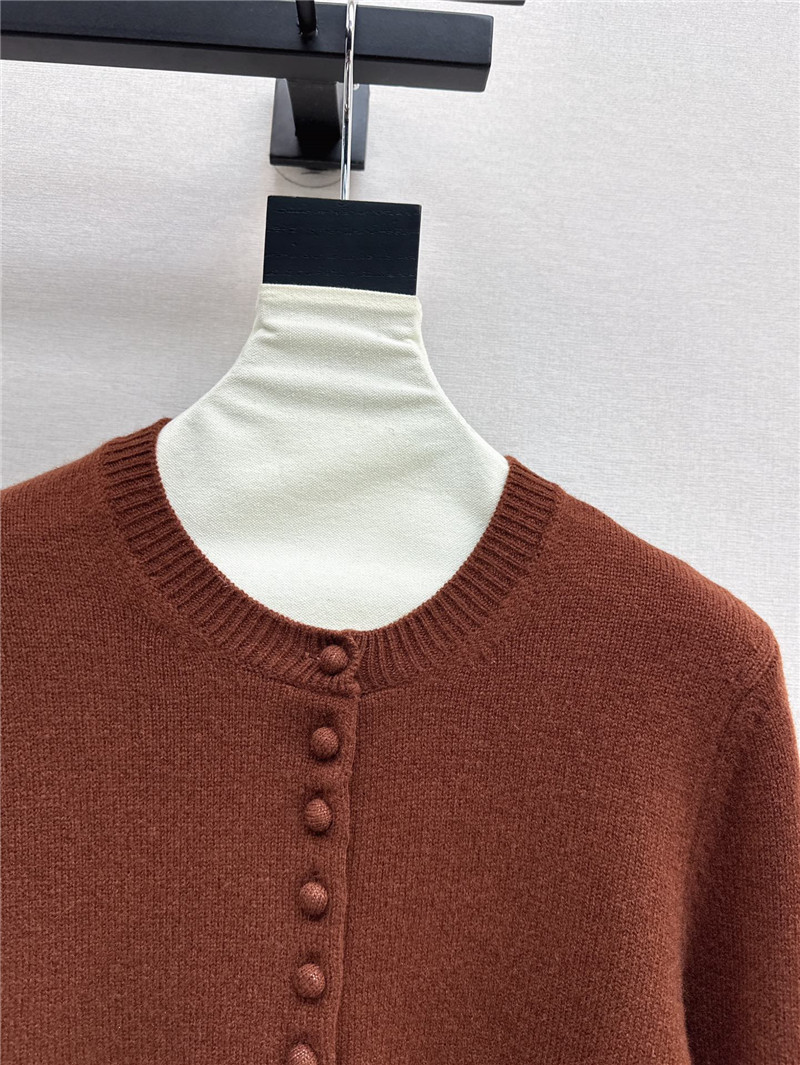 Pra*a triangle logo wool cardigan brown