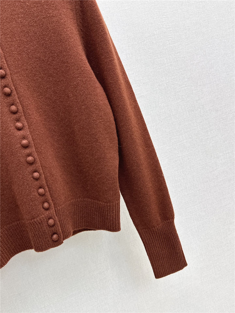 Pra*a triangle logo wool cardigan brown