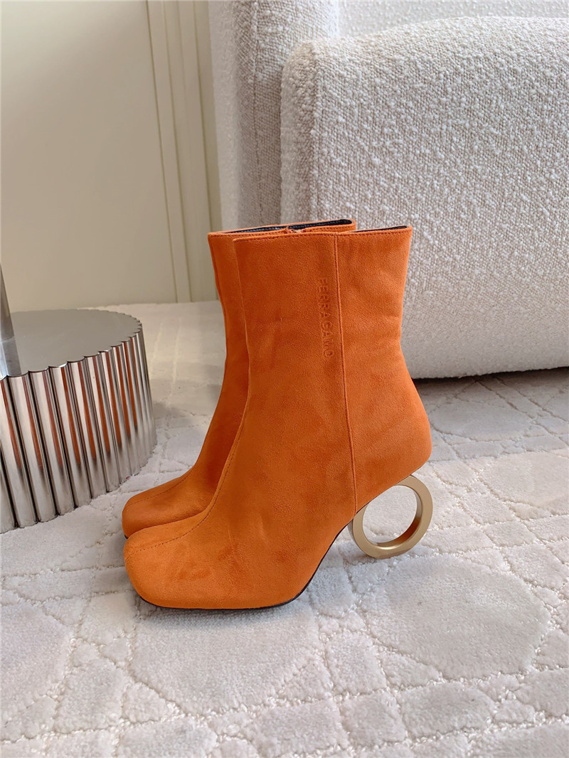 Ferragamo Elina Suede Ankle Boots