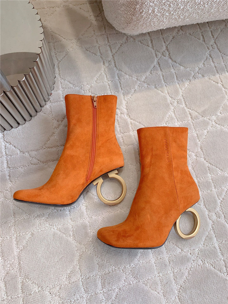 Ferragamo Elina Suede Ankle Boots