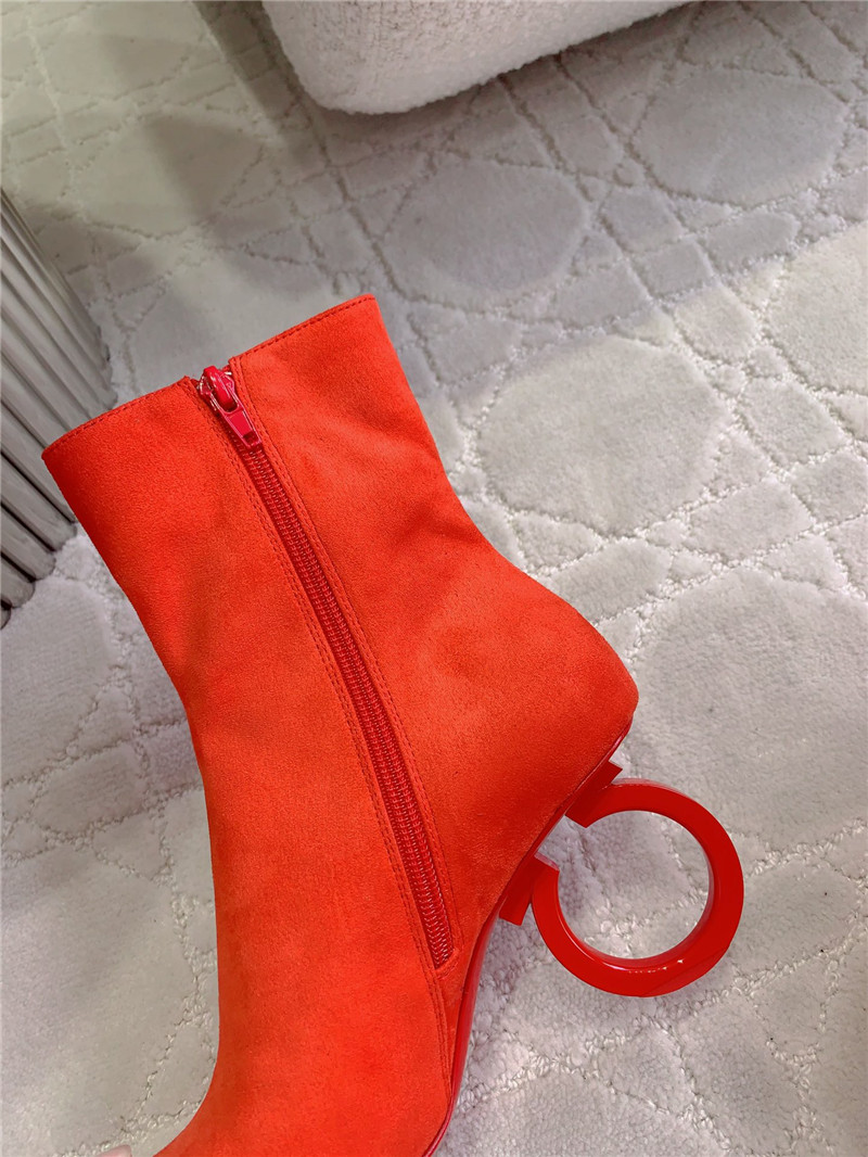 Ferragamo Rose Red Elina Calfskin Ankle Boots