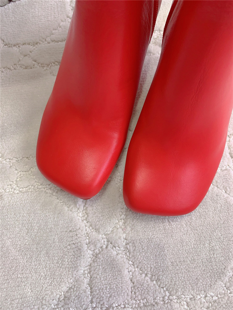Ferragamo Red Elina Calfskin Ankle Boots