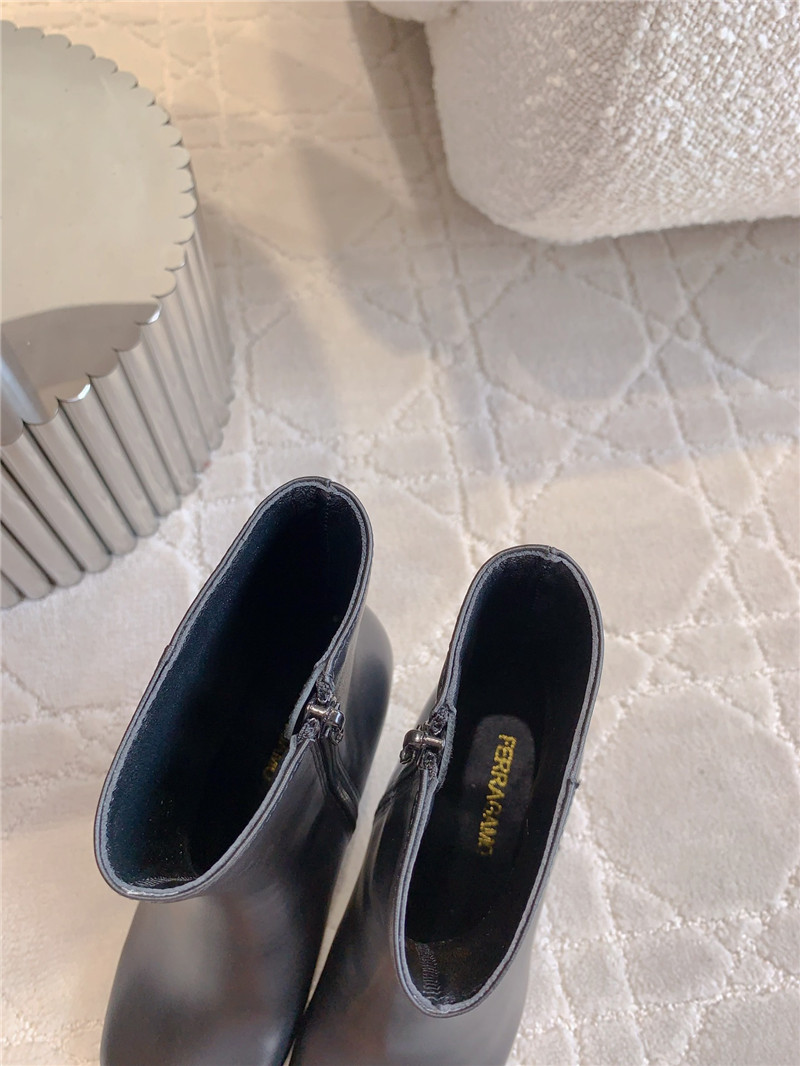 Ferragamo Elina Leather Ankle Boots