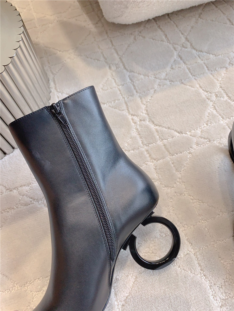 Ferragamo Elina Leather Ankle Boots