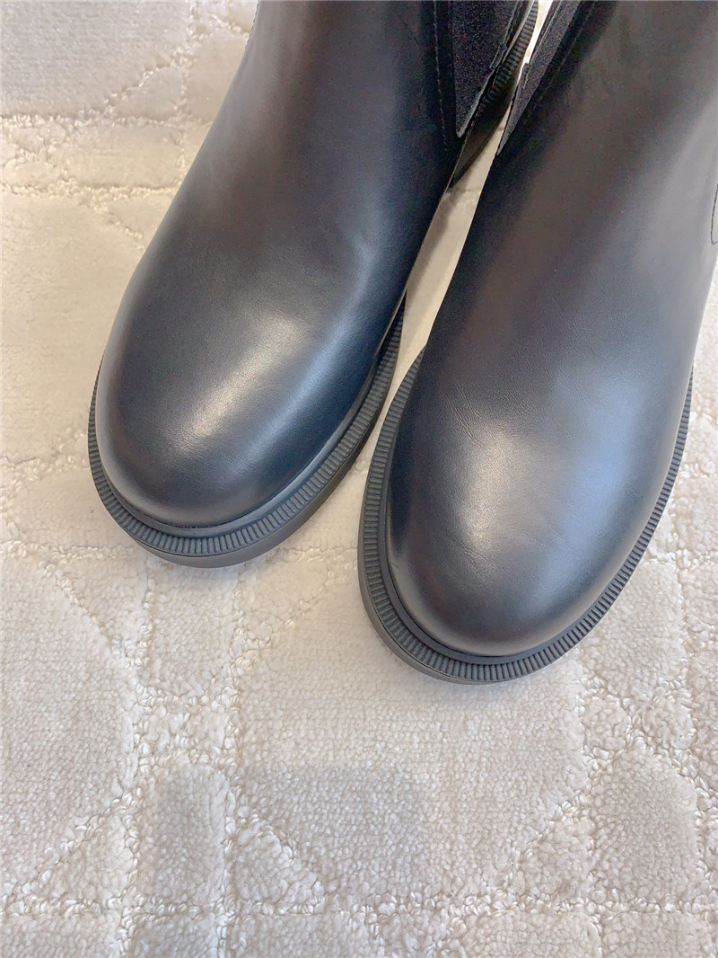 F**di leather filo biker boot in black