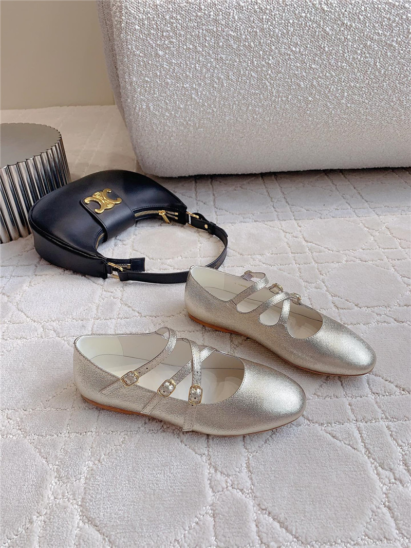 Ce1i*e babies ballerinas silver patent calfskin