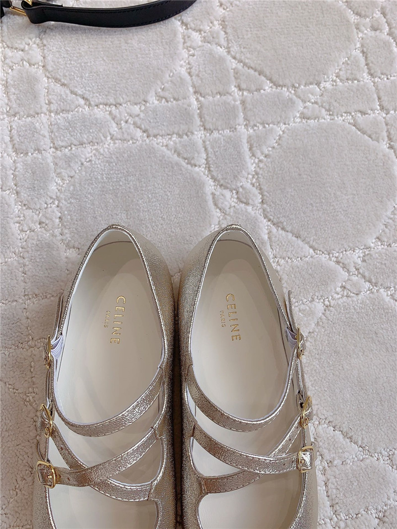 Ce1i*e babies ballerinas silver patent calfskin