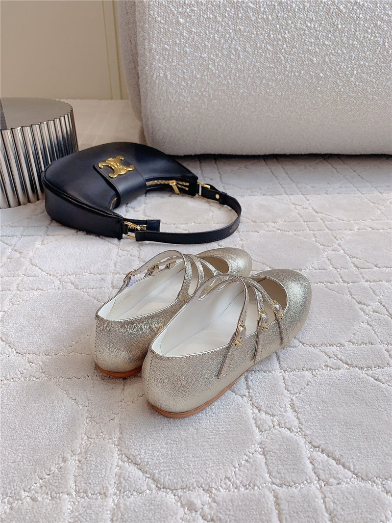 Ce1i*e babies ballerinas silver patent calfskin