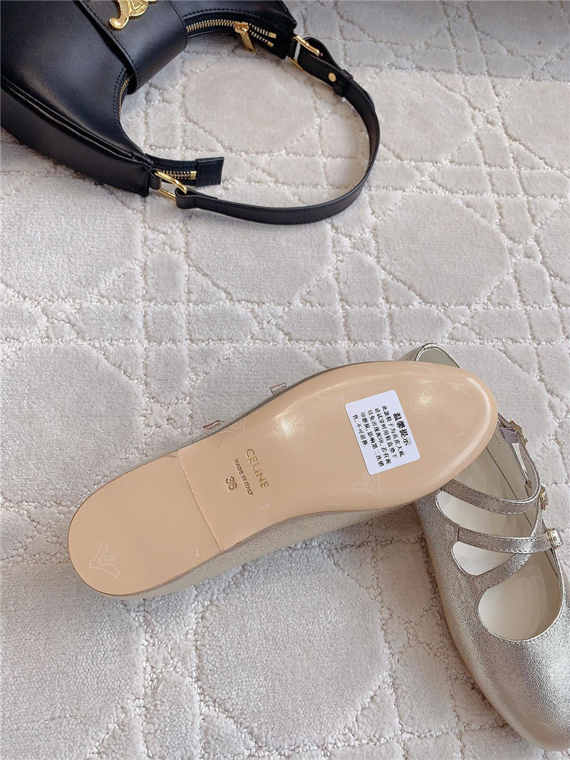 Ce1i*e babies ballerinas silver patent calfskin