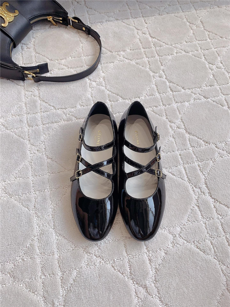 Ce1i*e babies ballerinas black patent calfskin