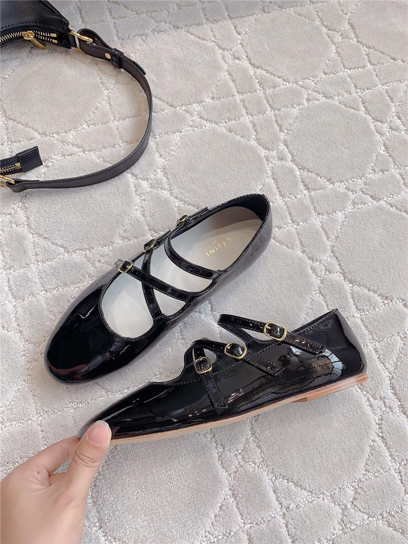 Ce1i*e babies ballerinas black patent calfskin