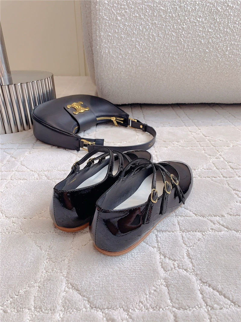 Ce1i*e babies ballerinas black patent calfskin