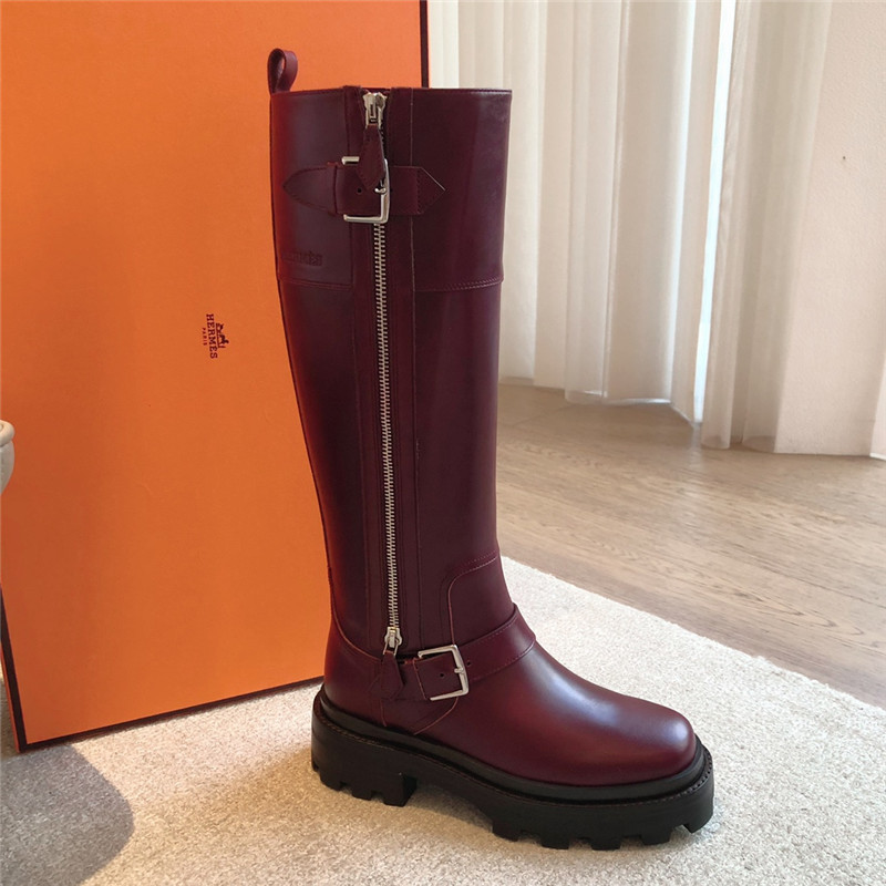 H**me5 jaime burgundy high boots