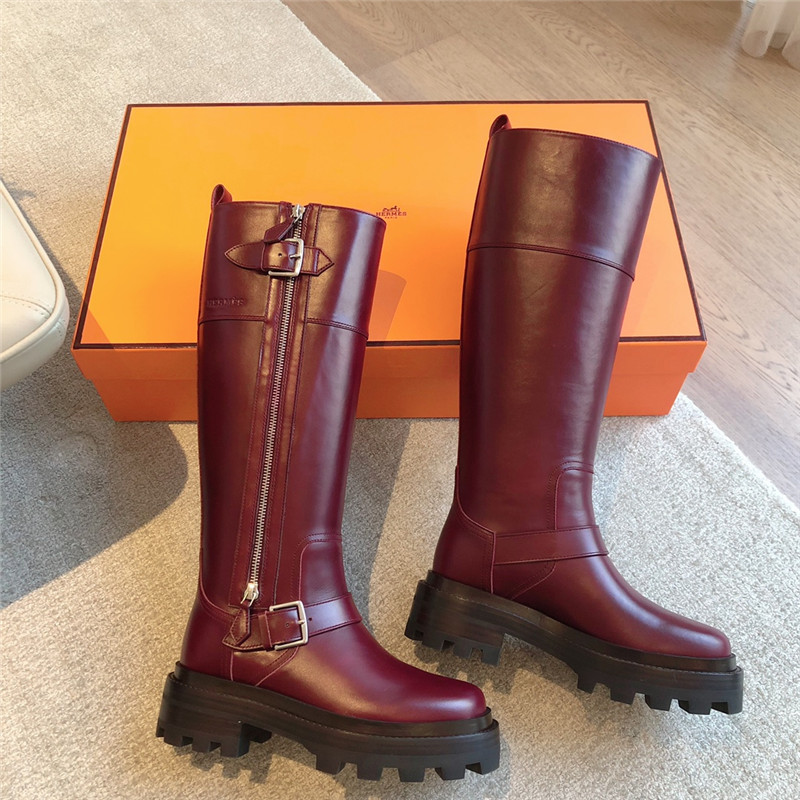 H**me5 jaime burgundy high boots