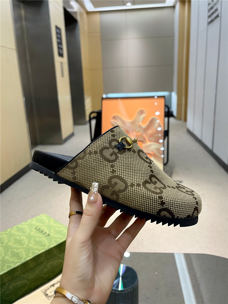 Gvc*1 horsebit mule beige gg print