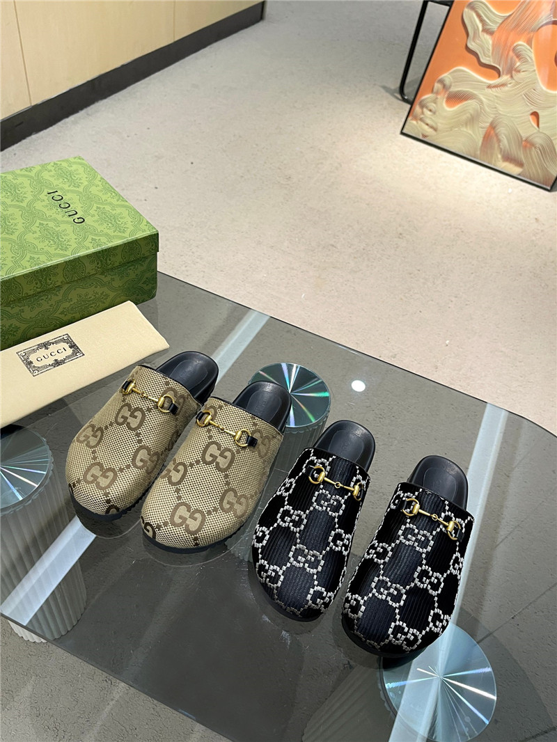 Gvc*1 horsebit mule beige gg print