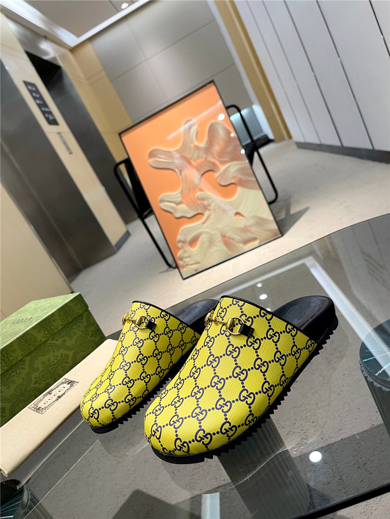 Gvc*1 horsebit mule yellow gg print