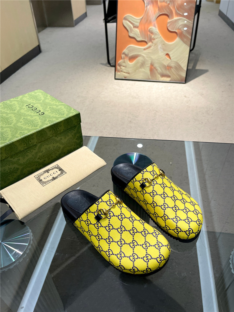 Gvc*1 horsebit mule yellow gg print