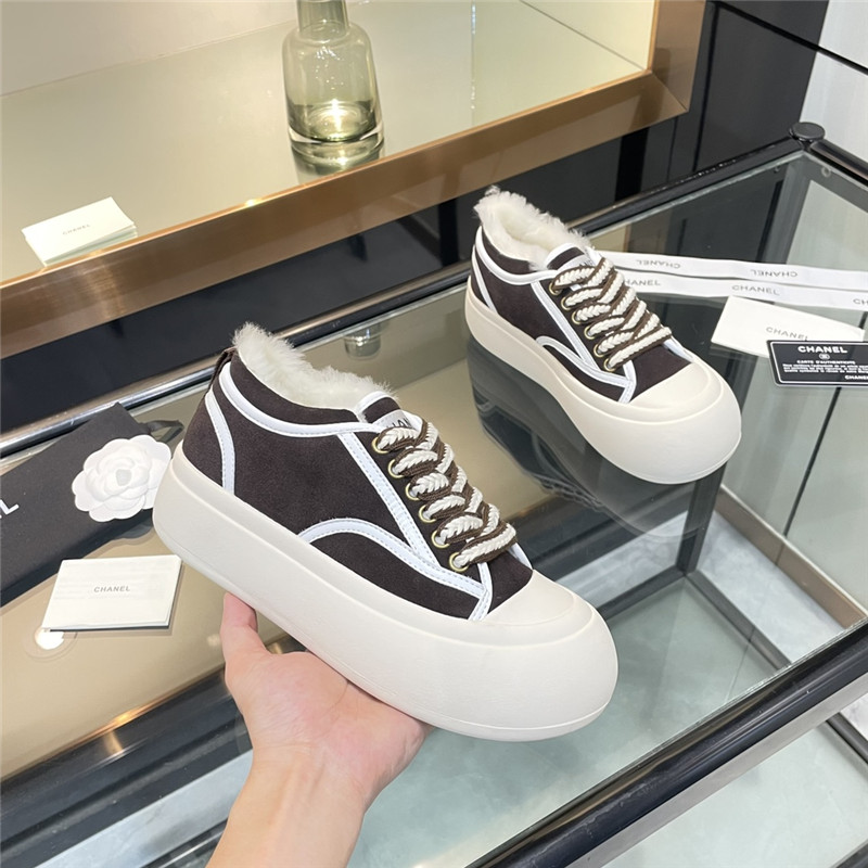 Ch**el lace-up winter platform sneakers