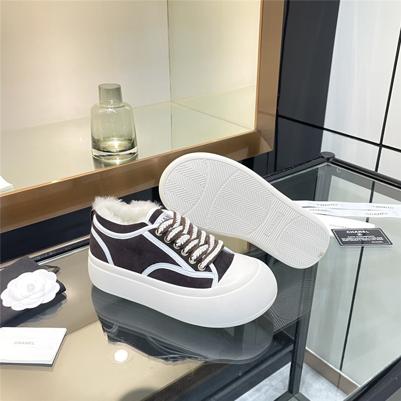 Ch**el lace-up winter platform sneakers