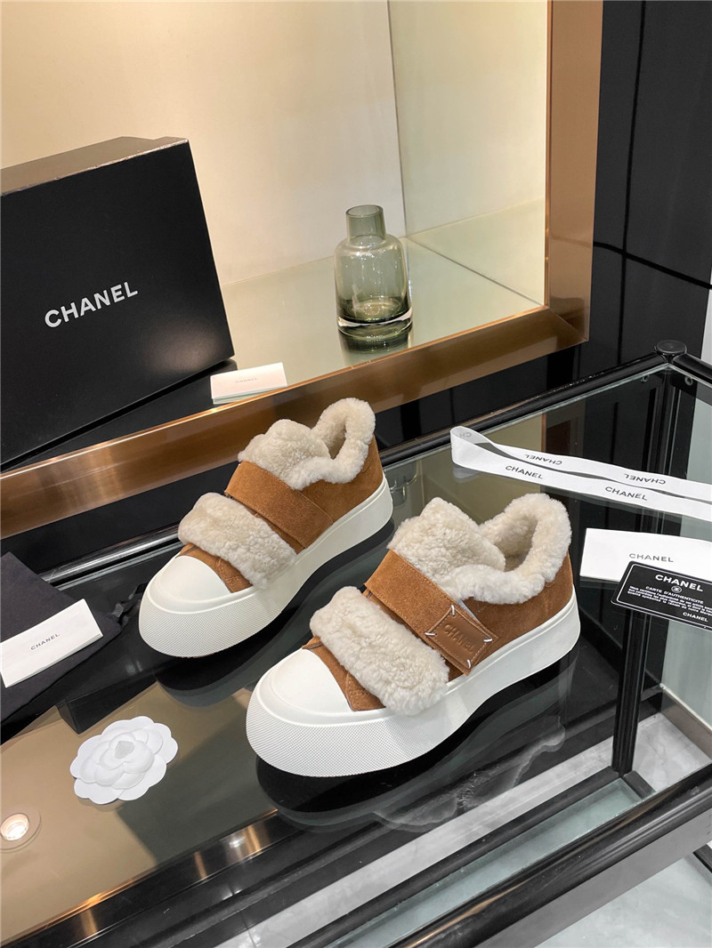 Ch**el velcro brown winter platform sneakers