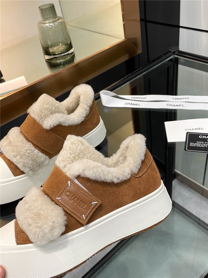 Ch**el velcro brown winter platform sneakers