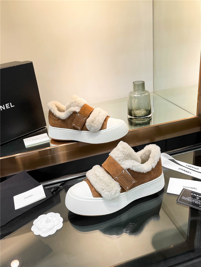 Ch**el velcro brown winter platform sneakers