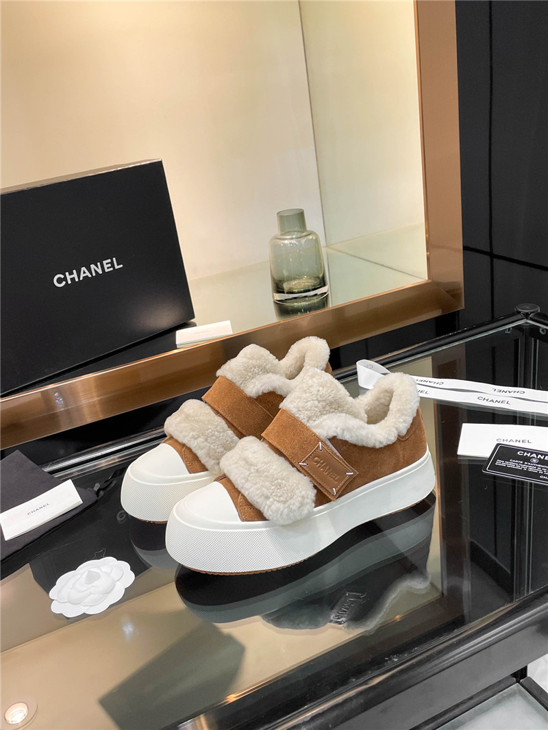 Ch**el velcro brown winter platform sneakers