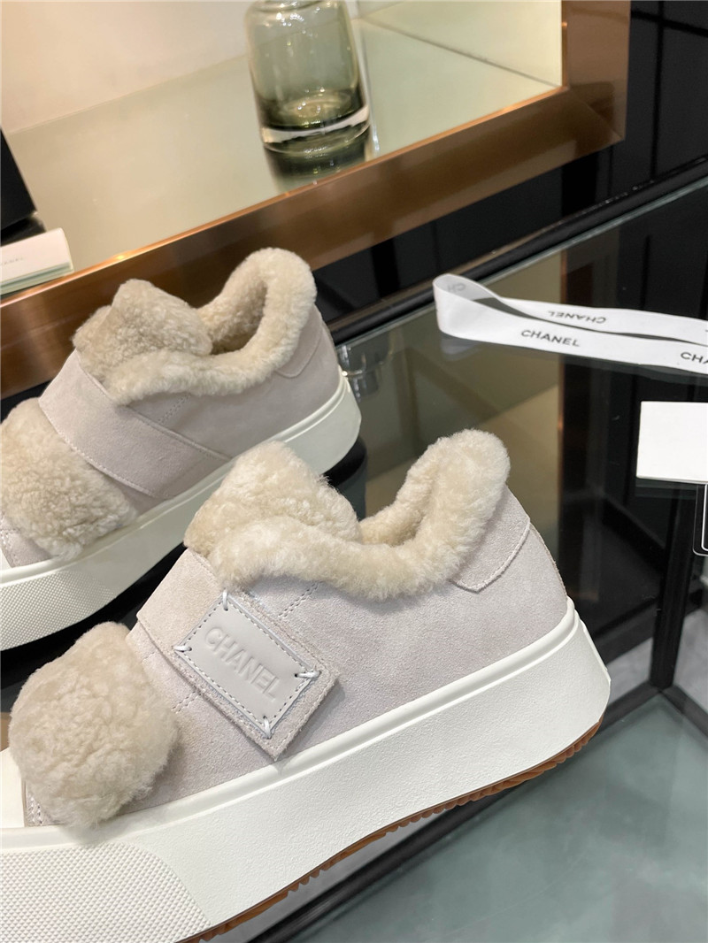 Ch**el velcro gray winter platform sneakers