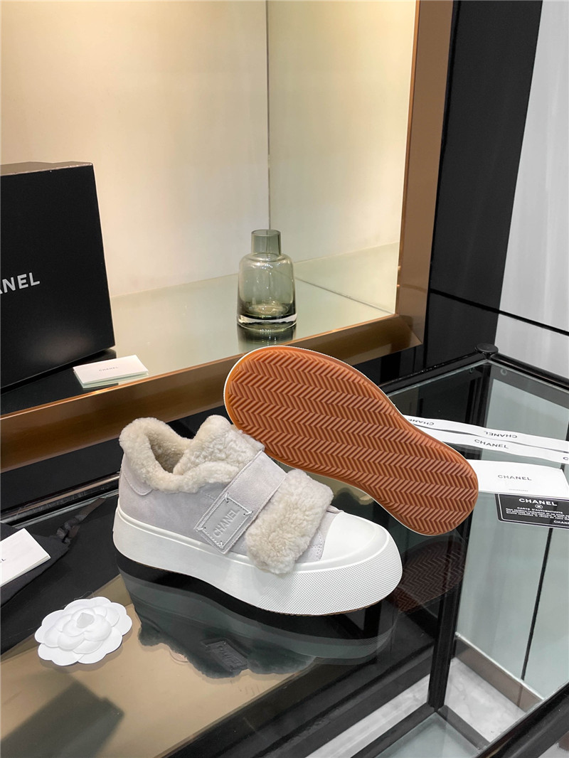 Ch**el velcro gray winter platform sneakers