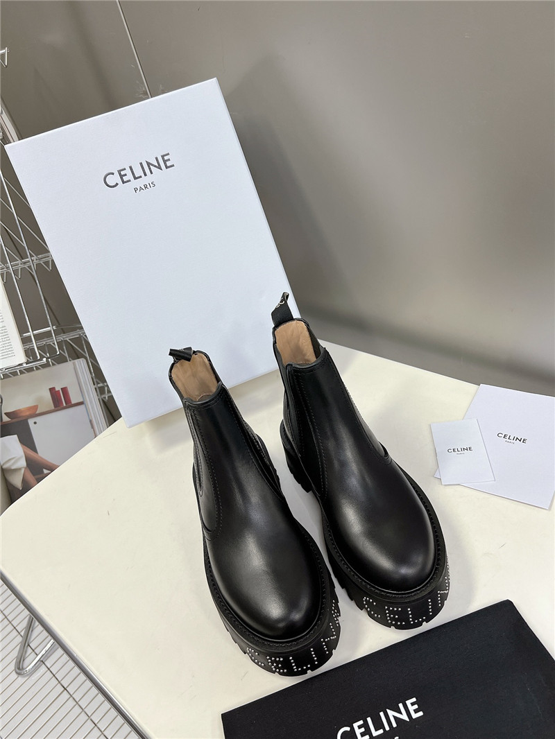 Ce1i*e chelsea black leather boots