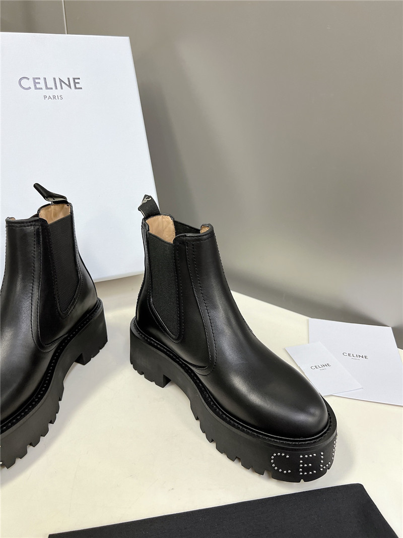 Ce1i*e chelsea black leather boots
